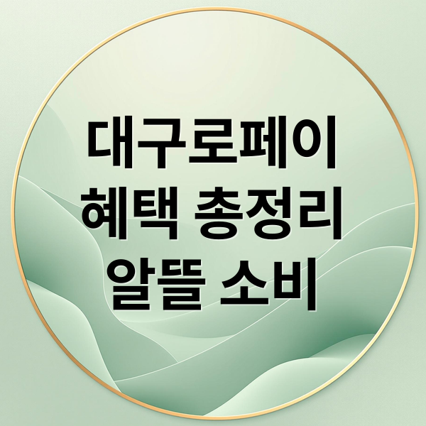 대구로페이
혜택 총정리
알뜰 소비 (대구로페이)