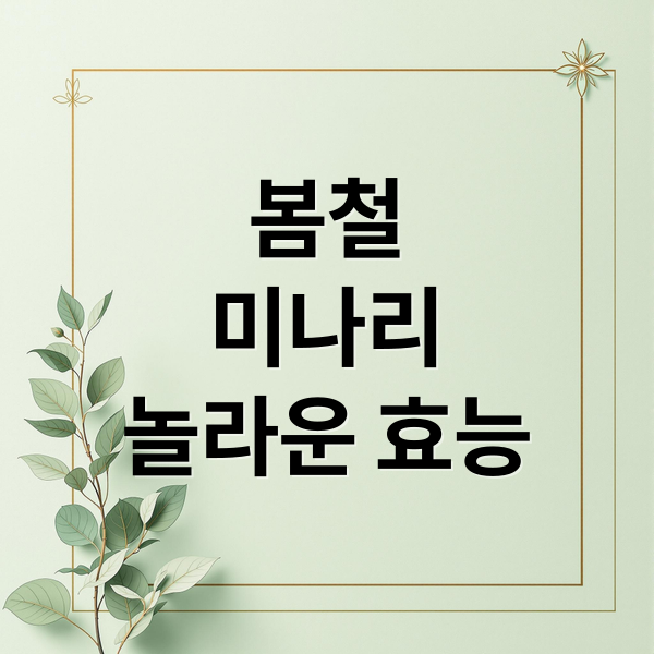 봄철
미나리
놀라운 효능 (봄철 미나리 해독 식단)