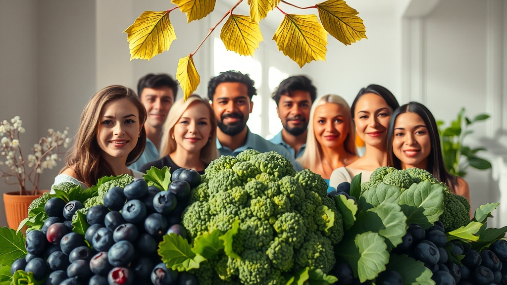 치매 예방 음식 & 영양제 (realistic 스타일)