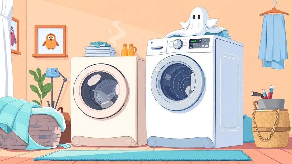 세탁기 소음, 고려할 점은? (cartoon 스타일)