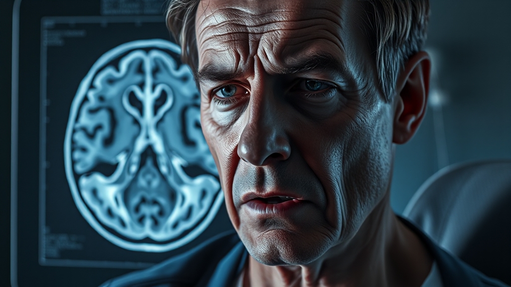 구안와사의 증상 및 진단 방법 (realistic 스타일)