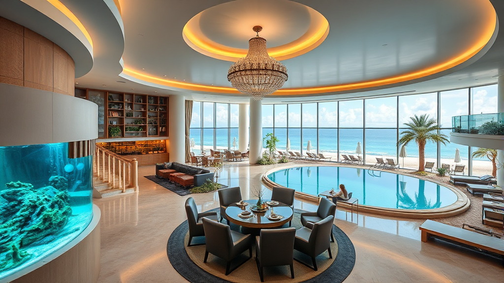 호텔 시설 및 객실 둘러보기 (realistic 스타일)