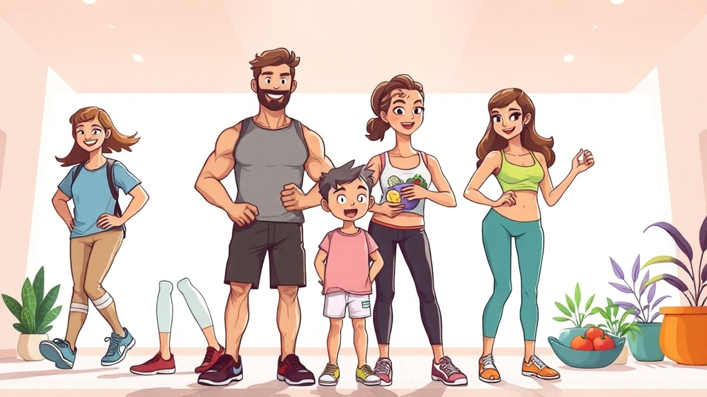 건강 다이어트 핵심 원리 (cartoon 스타일)