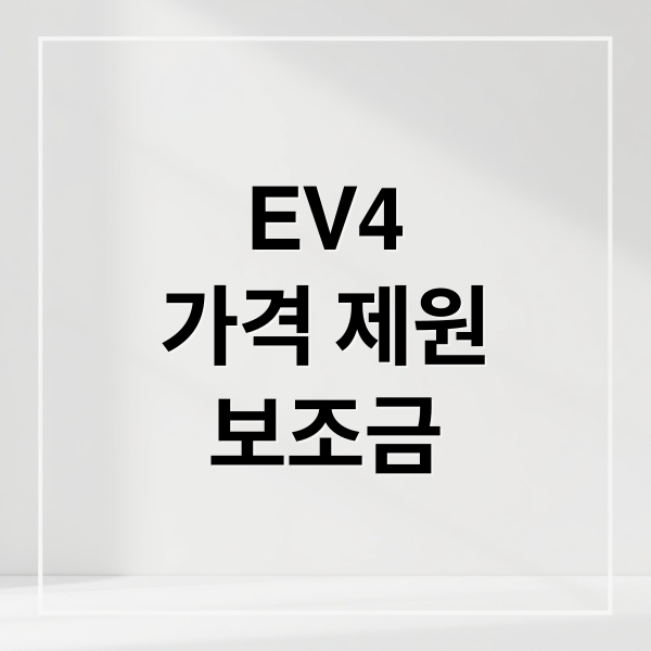 EV4
가격 제원
보조금 (2025 ev4 가격)