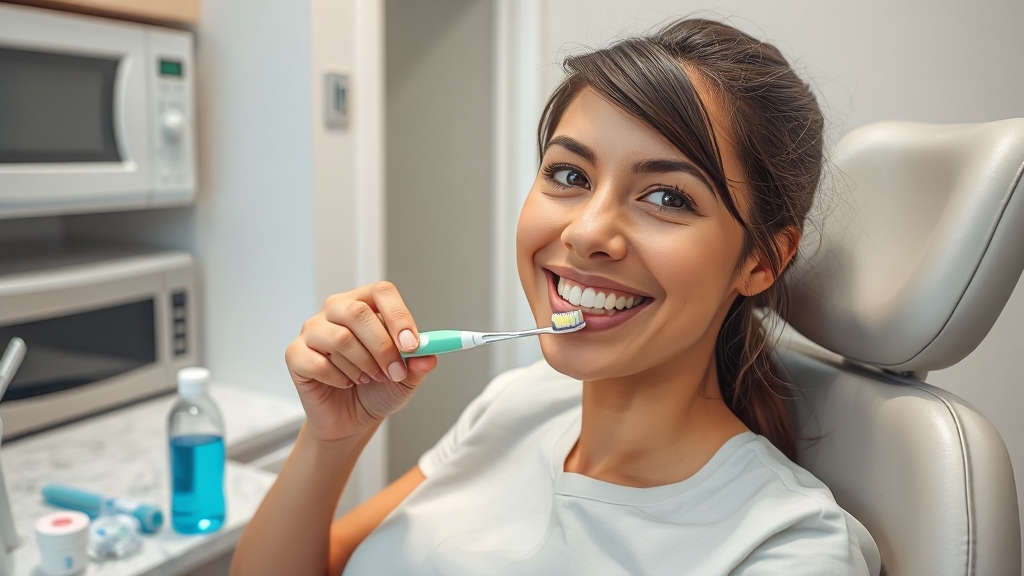 올바른 칫솔질과 구강 관리 (realistic 스타일)
