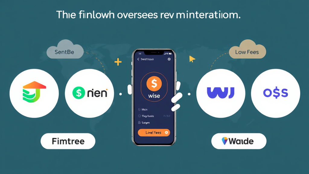 해외 송금 A to Z: 수수료 절약 꿀팁 6 핀테크 해외 송금 서비스 비교 (illustration 스타일)