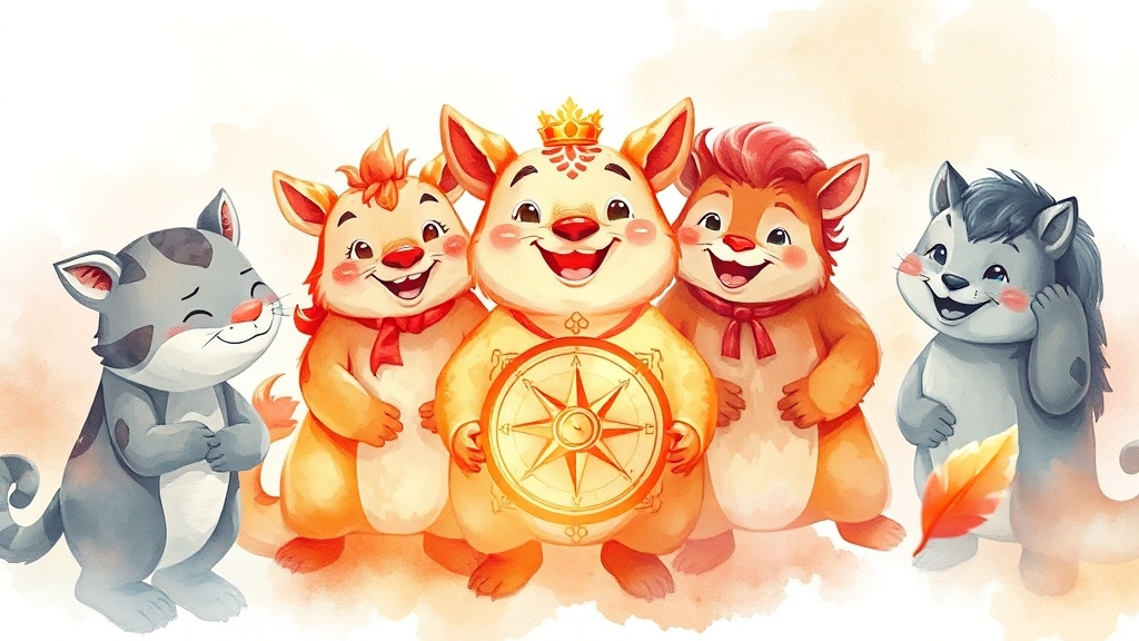 띠별 운세: 나의 띠는 무엇일까요? (watercolor 스타일)