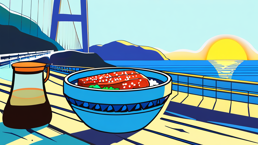 전남 영광: 백수해안도로와 법성포 굴비의 맛 (cartoon 스타일)