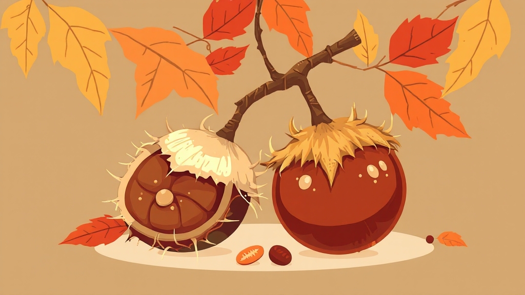 마로니에 열매, 정체는? (illustration 스타일)