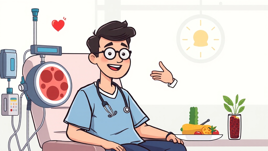 투석과 합병증 관리 (cartoon 스타일)