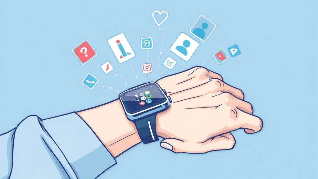 스마트워치 편의 기능 (illustration 스타일)