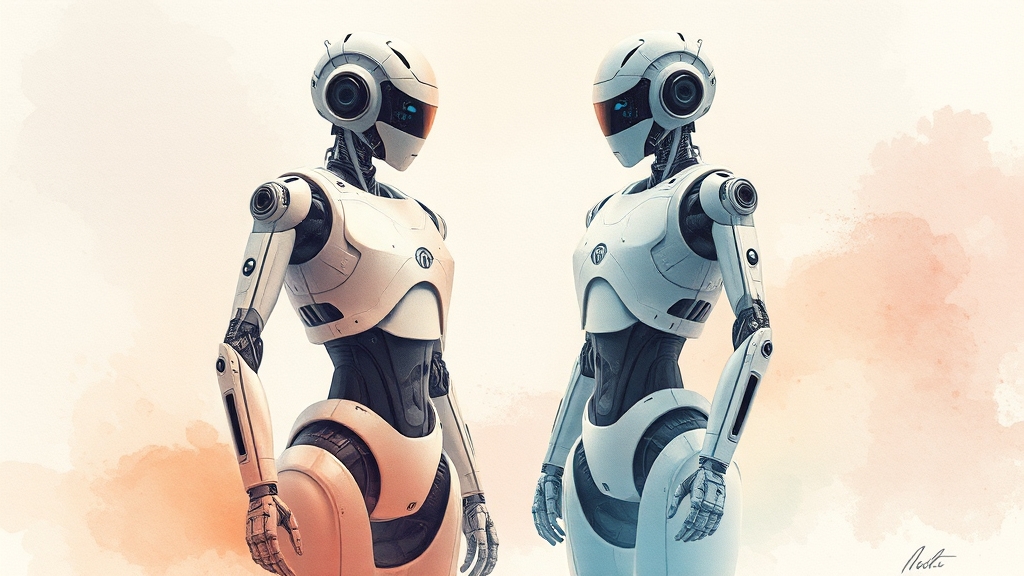 주요 휴머노이드 로봇 기업 분석 (watercolor 스타일)