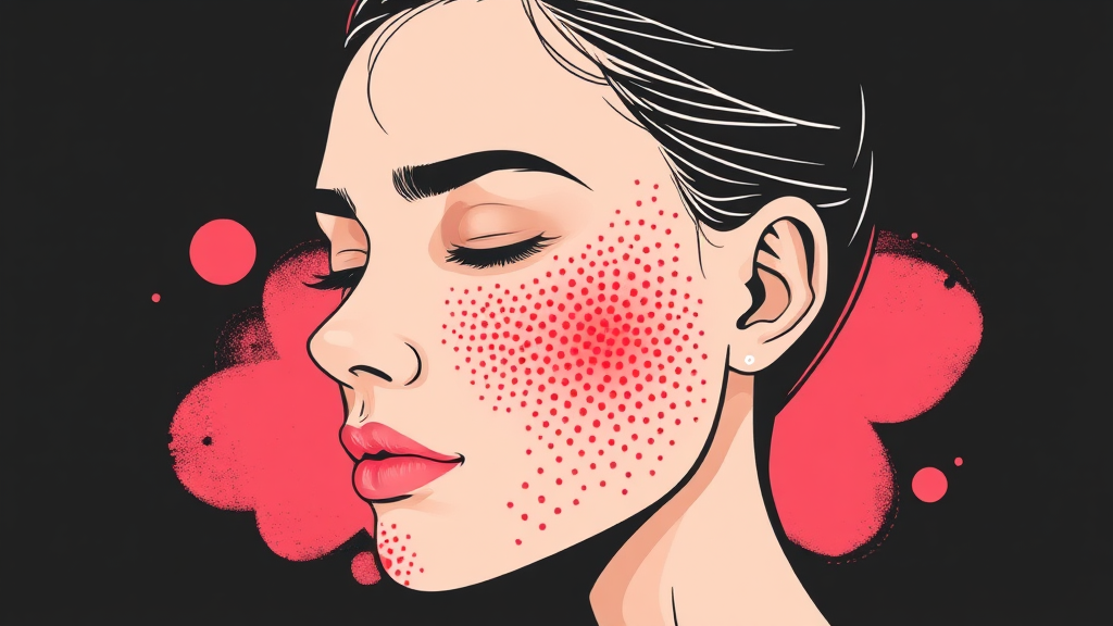 뾰루지 발생 원인 분석 (illustration 스타일)