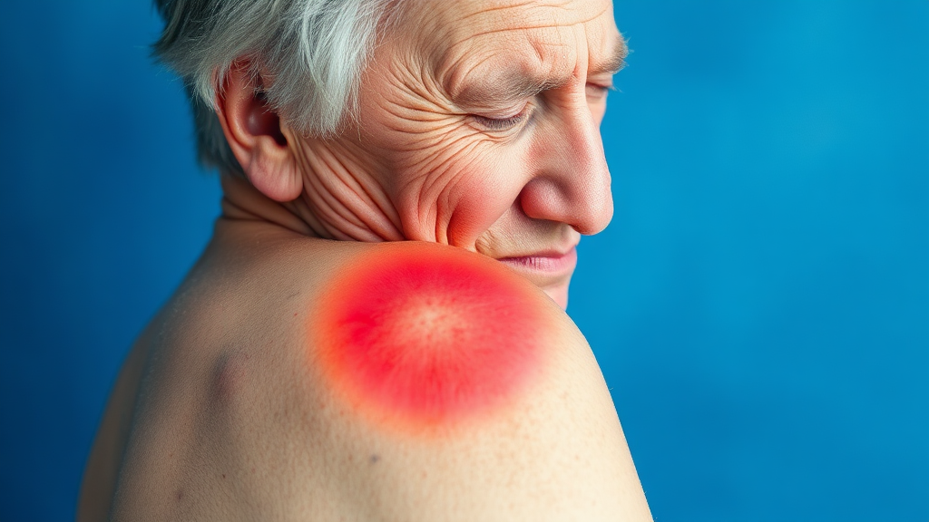 오십견, 어깨가 굳는 병? (watercolor 스타일)