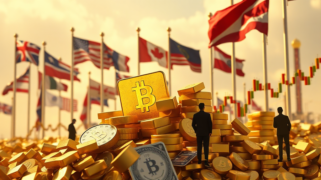 달러 약세, 금값의 상관관계 (realistic 스타일)