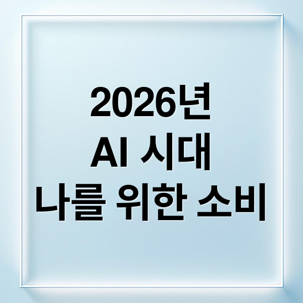 2026년
AI 시대
나를 위한 소비 (2026년 소비트렌)