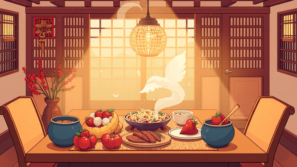 제사상 차림 기본 원칙 (cartoon 스타일)