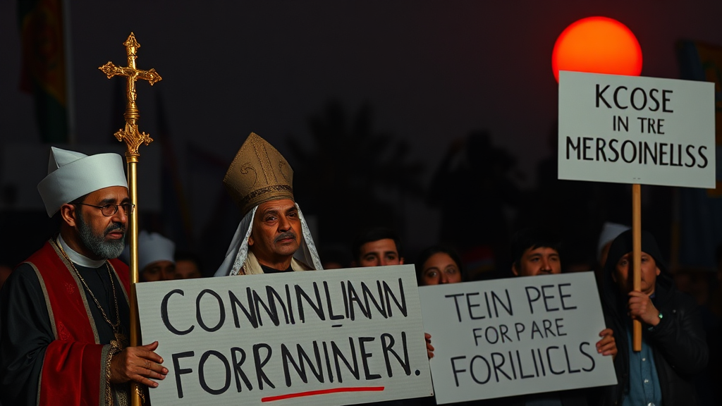 시민단체 및 종교계의 쿠팡 규탄 (realistic 스타일)