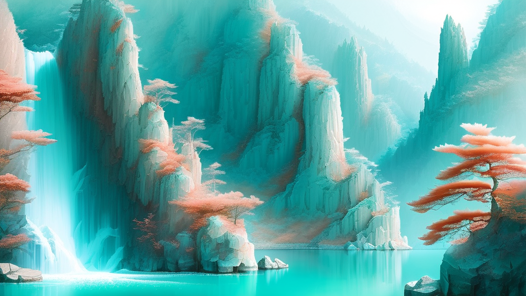 재인폭포의 숨겨진 매력: 지질학적 가치와 아름다운 경관 (watercolor 스타일)