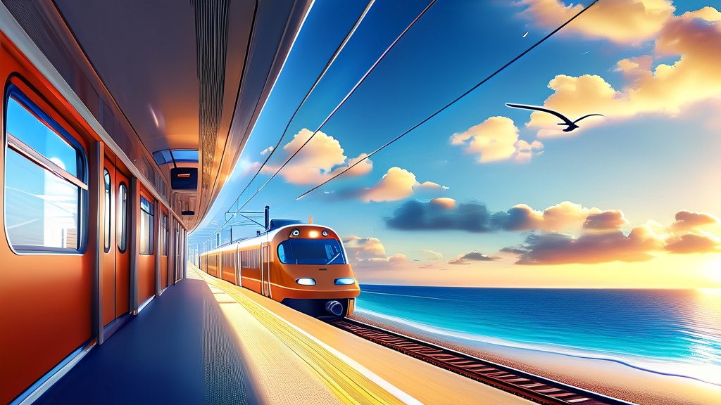 블루라인파크 핵심 즐길 거리: 스카이캡슐 vs 해변열차 (realistic 스타일)