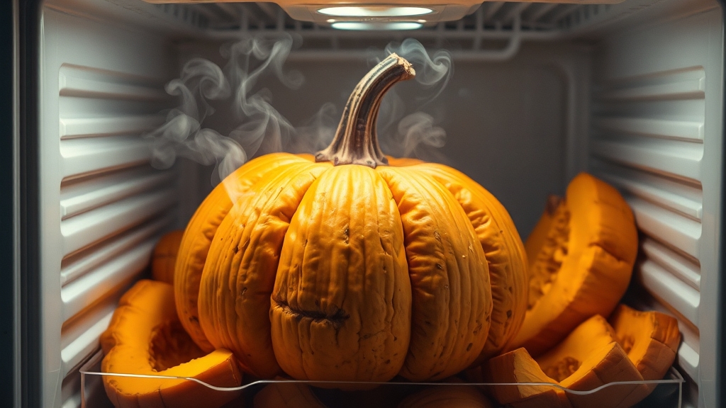 늙은 호박 냉동 보관 (realistic 스타일)