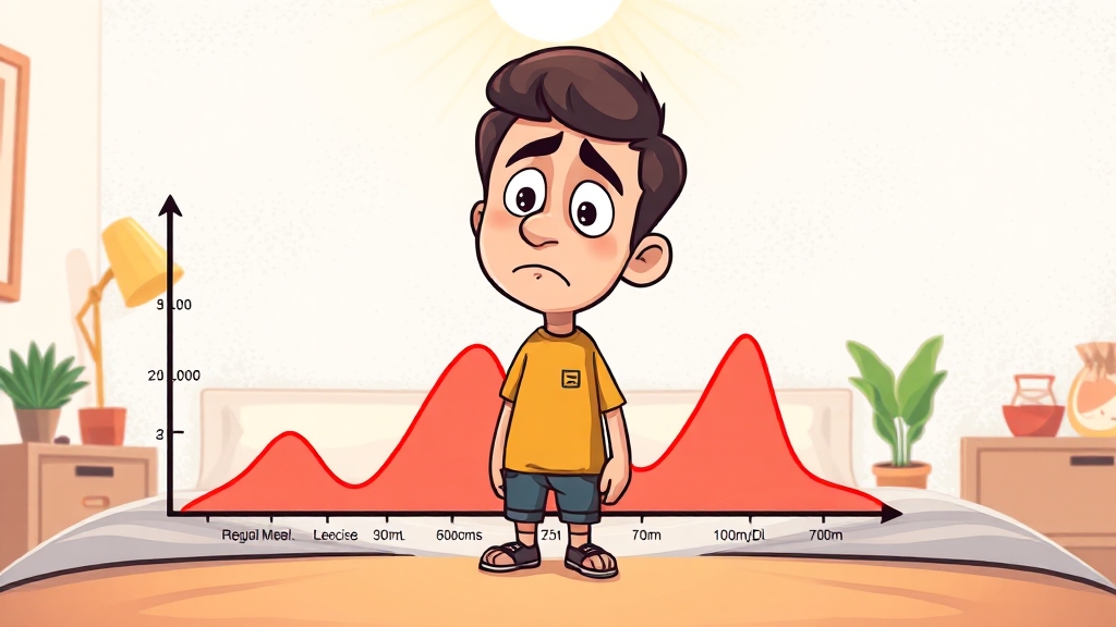 저혈당이란? 정의와 원인 (cartoon 스타일)