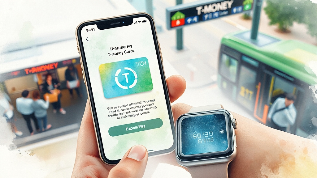 애플페이 티머니 등록 및 설정 (watercolor 스타일)