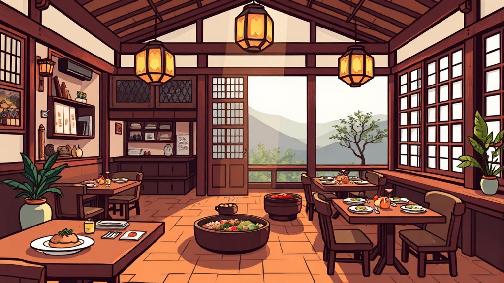 다이닝: 미선 코스 & 조식 (cartoon 스타일)