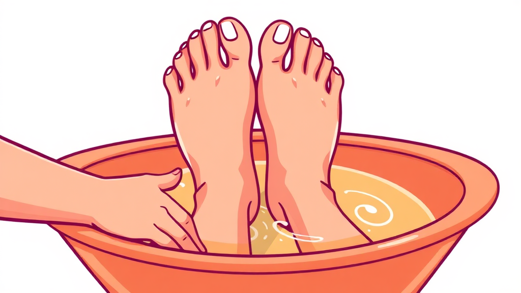 발 건강 관리, 꾸준함이 답이다: 지압과 함께하는 생활 습관 (cartoon 스타일)