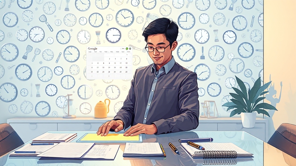효율적인 시간 관리 방법 (illustration 스타일)