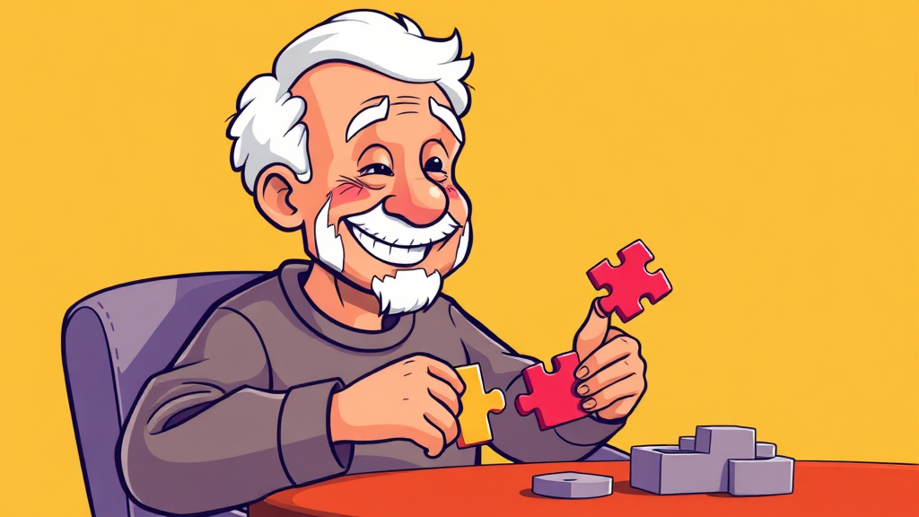 뇌 건강, 인지 활동으로 뇌를 깨우세요! (cartoon 스타일)