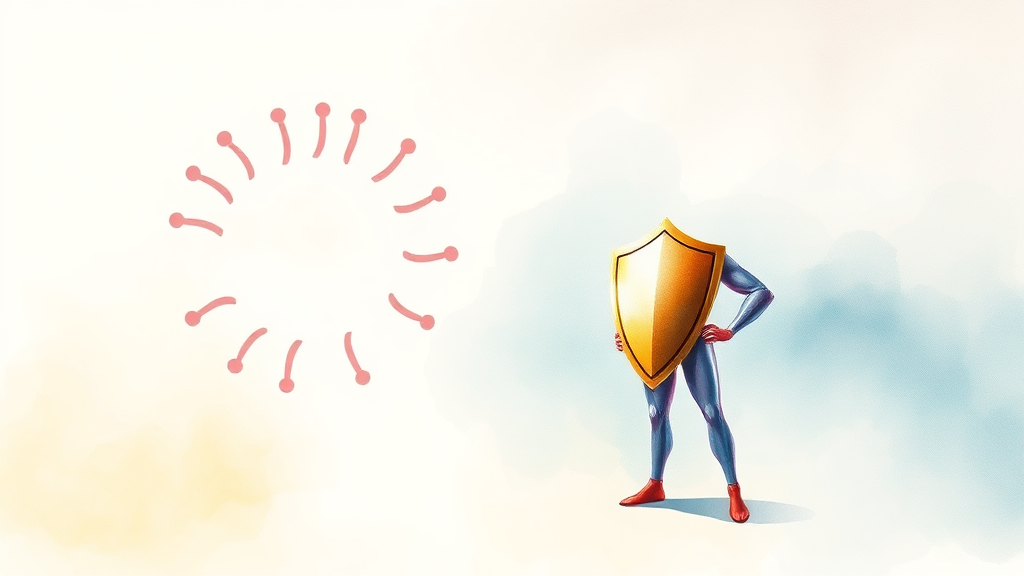 면역력 증진과 장 건강 (watercolor 스타일)