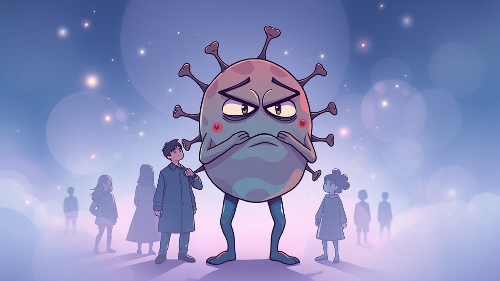 건강, 가족, 주변 인물 관련 암 꿈 해석 (cartoon 스타일)