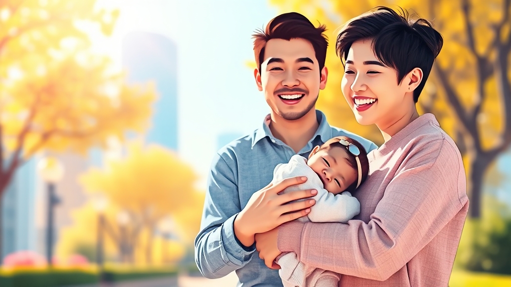 육아휴직 급여 대폭 인상 (illustration 스타일)