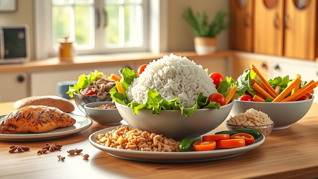 혈당 스파이크와 당뇨 쌀 (realistic 스타일)