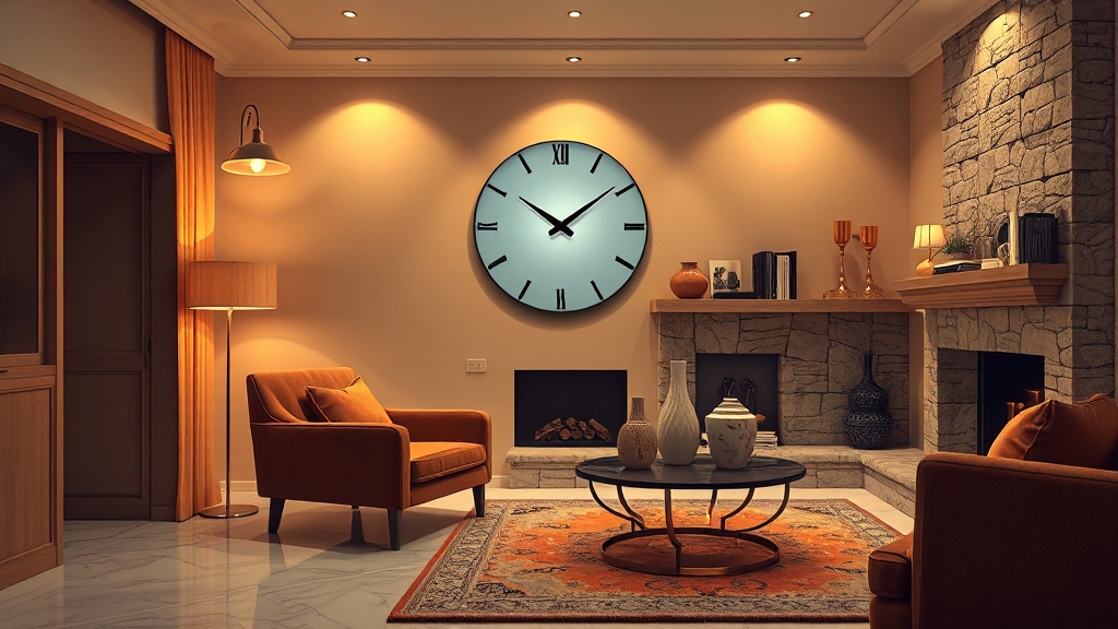 이제 LED 벽시계로 집안 분위기를 바꿔보세요! (illustration 스타일)