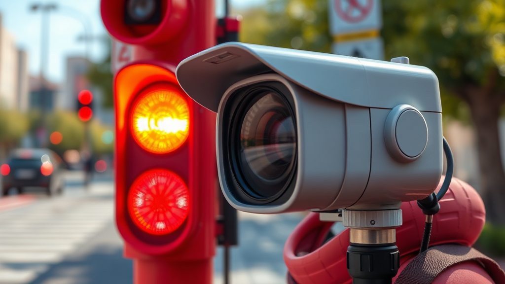 어린이 보호구역 단속 기준과 시간 안내 (realistic 스타일)