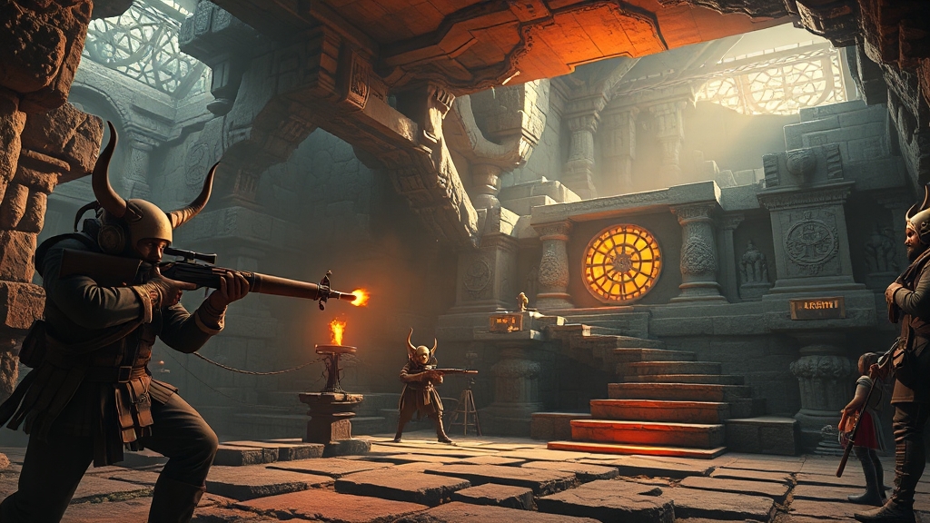 던전 공략, 퍼즐 & 전투 기믹! (realistic 스타일)