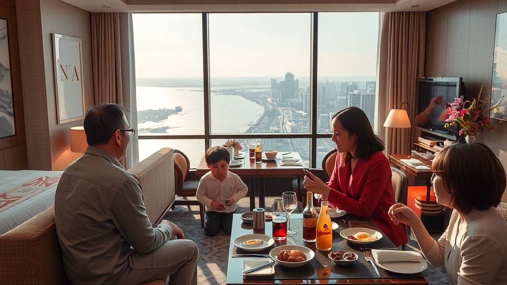 숙박 후기 및 주변 정보 (realistic 스타일)