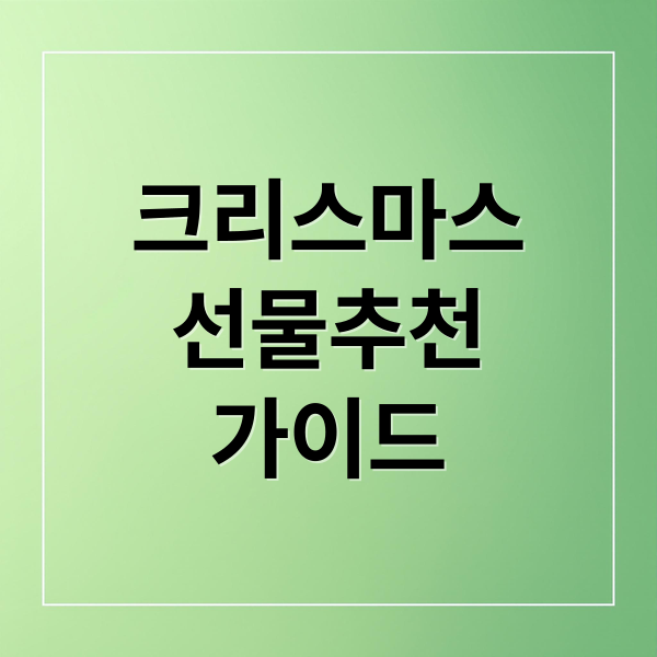크리스마스
선물추천
가이드 (크리스마스 선물 추천)