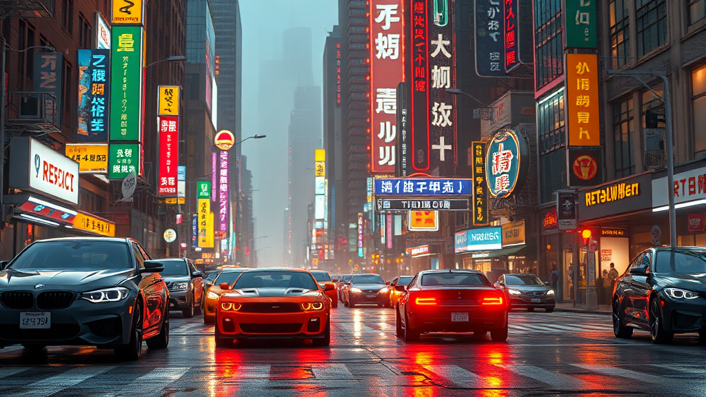 미래 자동차 기술 (realistic 스타일)