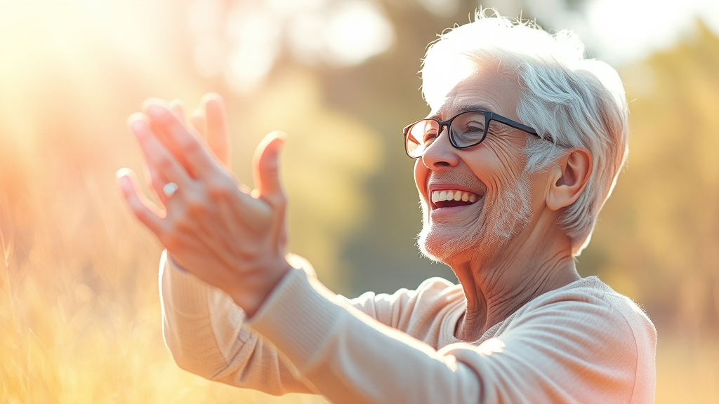 노인운동지도사: 건강한 사회 기여 (watercolor 스타일)