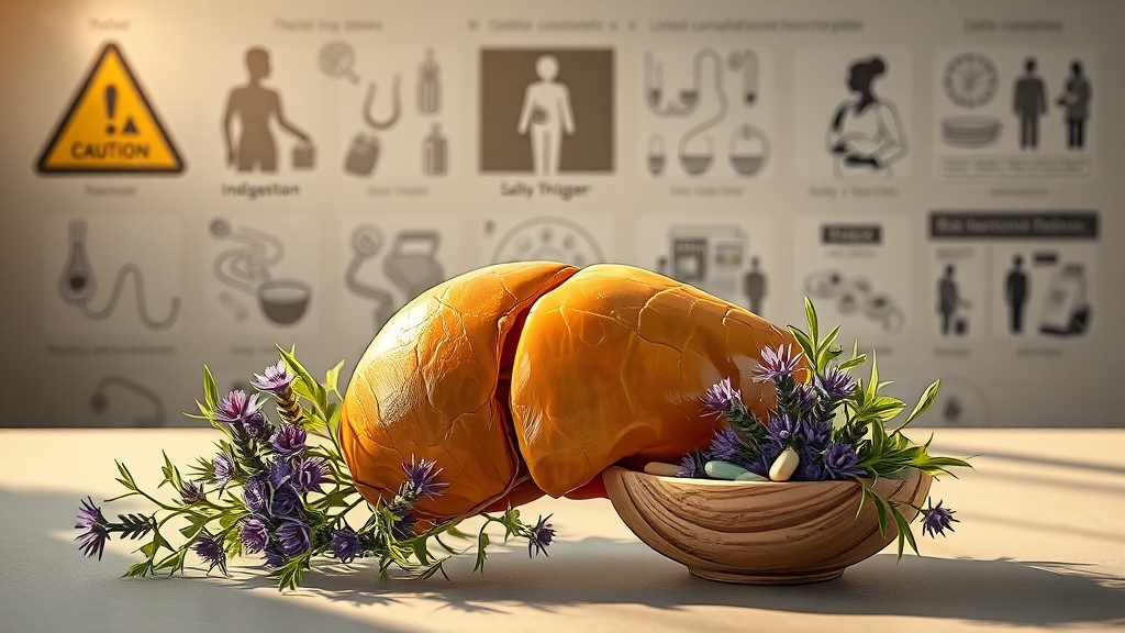 밀크씨슬, 주의사항 및 부작용 (realistic 스타일)