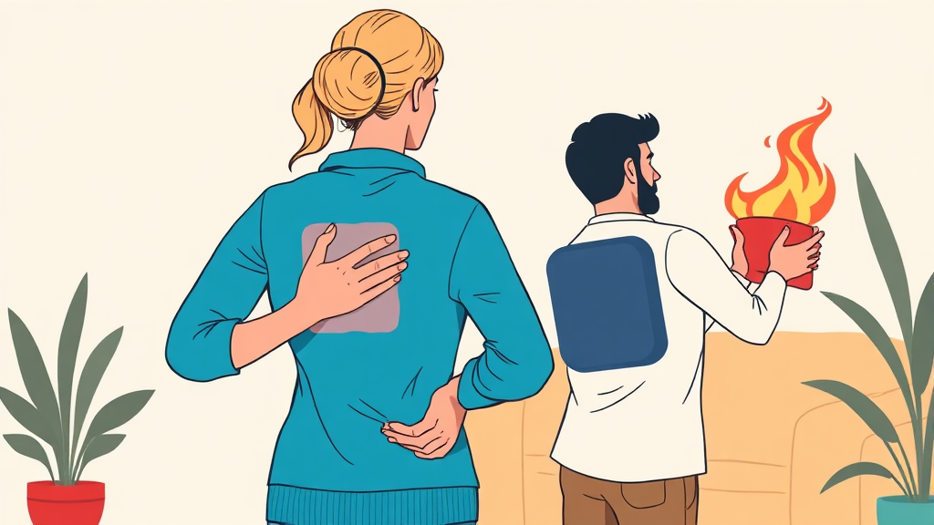 급성 vs 만성 찜질법 비교 (illustration 스타일)