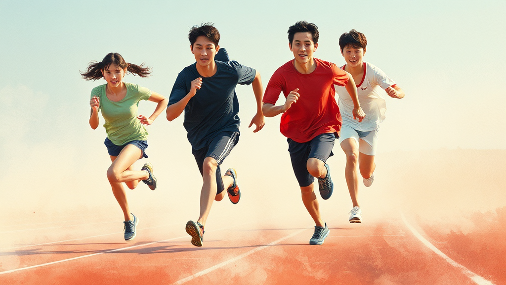 ‘허들’ 속 주요 등장인물 (watercolor 스타일)