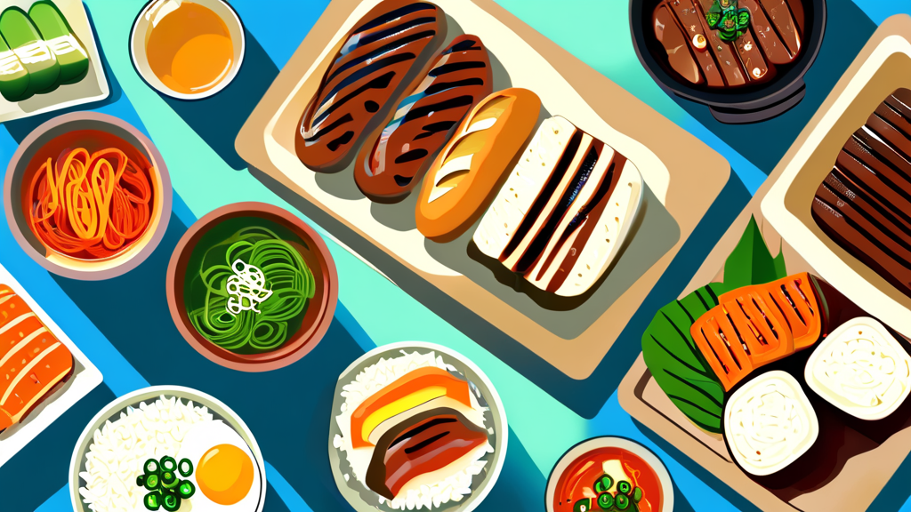 축제 먹거리 탐방: 지역 특색을 담은 맛 (illustration 스타일)
