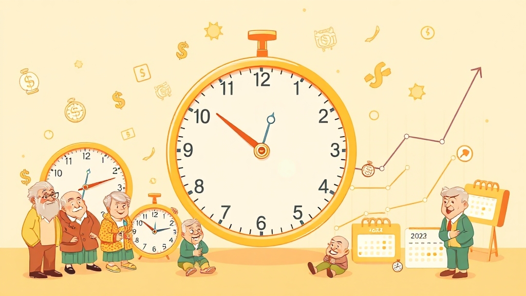 출생연도별 수령 시기 (cartoon 스타일)