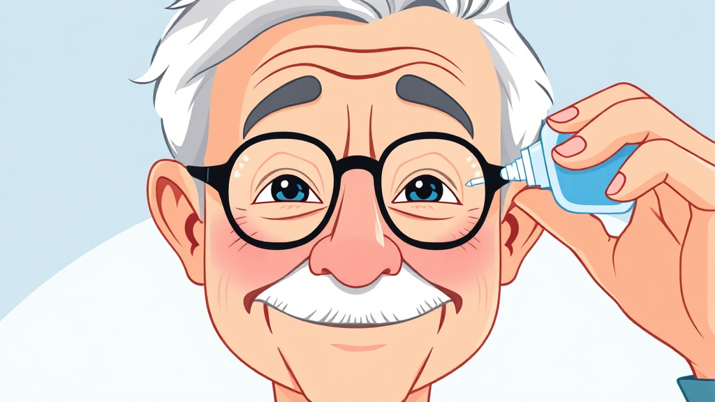 백내장 수술 후 관리 (cartoon 스타일)