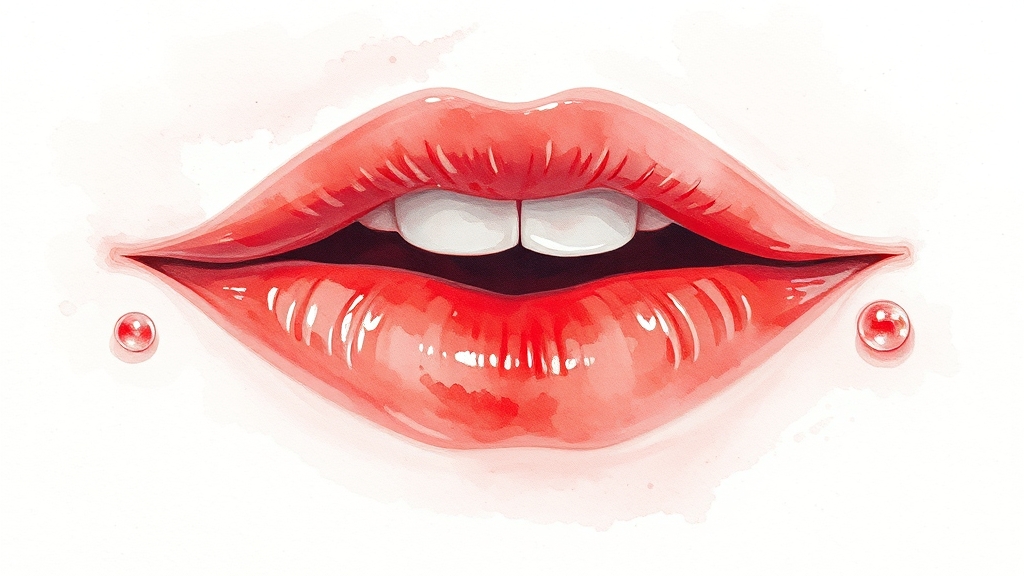 입술 포진 증상, 단계별 변화 (watercolor 스타일)