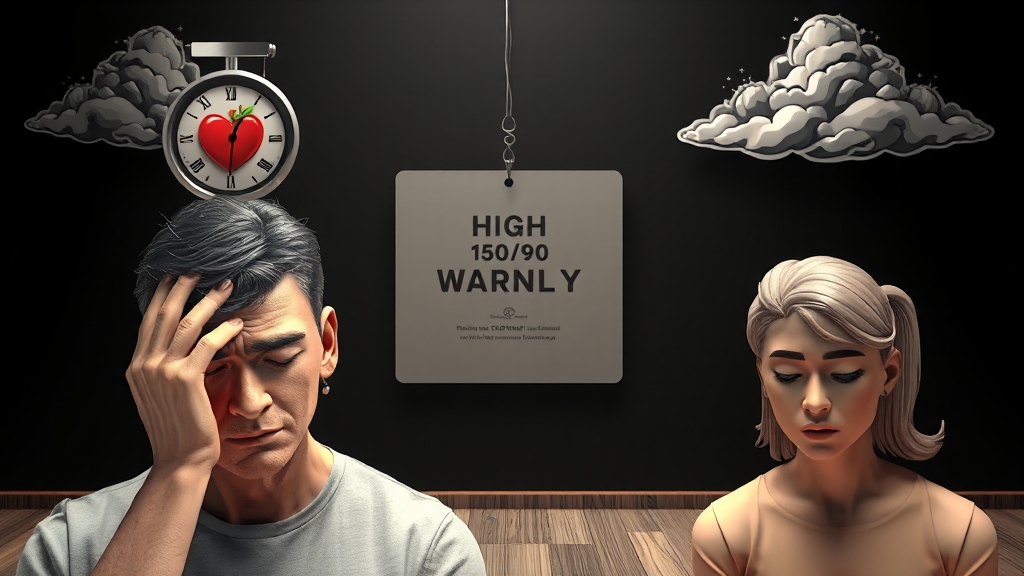 고혈압 전조 증상, 놓치지 마세요! (illustration 스타일)